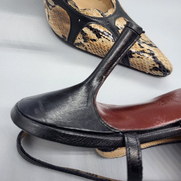 Mario Nardi Snakeskin Print Slingback Pumps - Picture 11 of 15